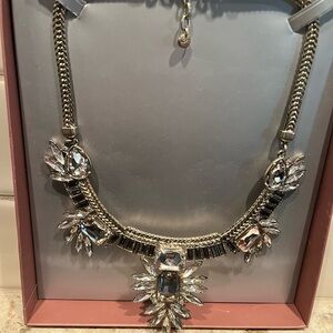 Elegant Silver and Black Statement Necklace